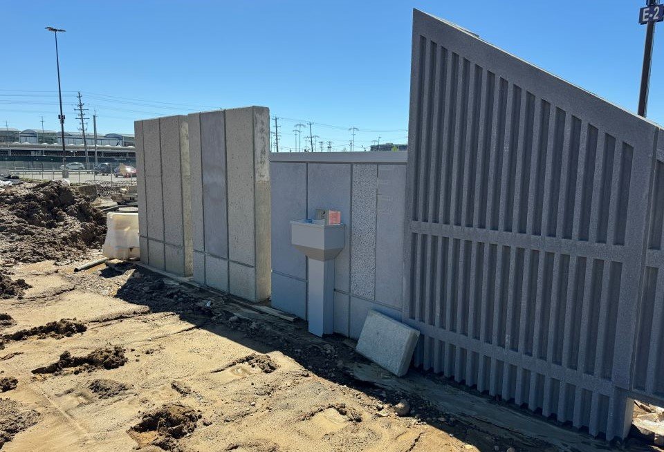 On-site mock up of precast panels
